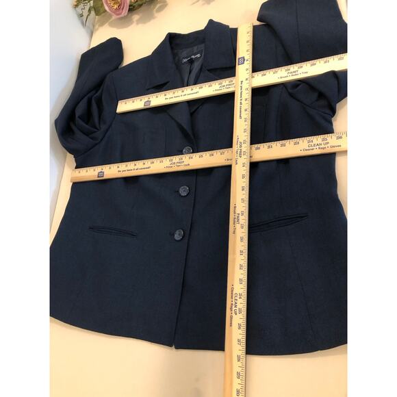 Evan-Picone Woman Plus 22W Jacket 4 Pockets Lapel Notch Collar Blue Long Sleeve - Picture 8 of 11